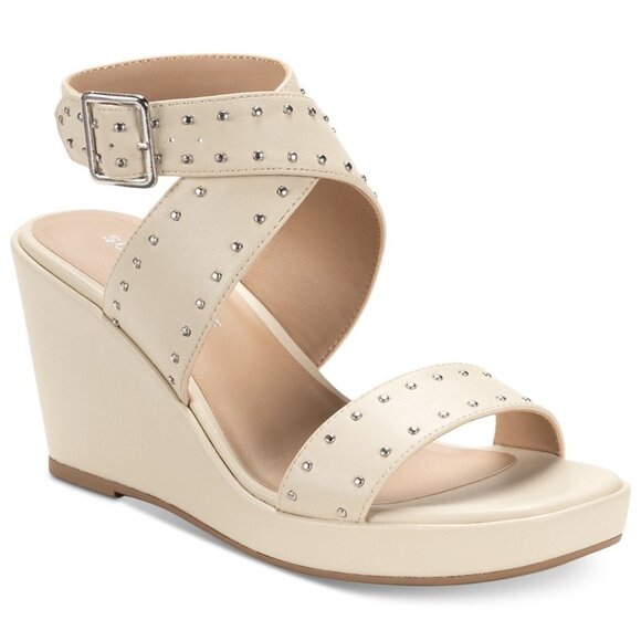 Sun + Stone Women's Emiee Studded Strappy Wedge Sandals - Picture 1 of 3